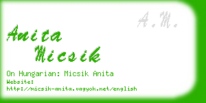 anita micsik business card